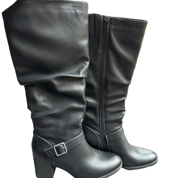 NWT Soul Naturalizer Black Buckle Knee High Leather Boots - Picture 3 of 6